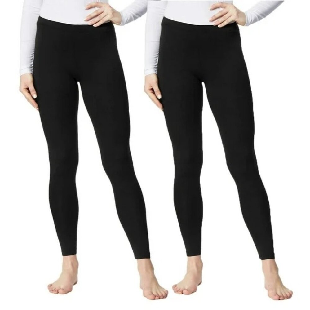 32 Degrees Heat Small 2-Pack Women Base Layer Lightweight Stretch Pants Black